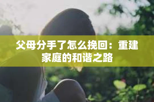 父母分手了怎么挽回：重建家庭的和谐之路