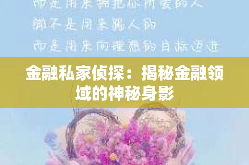 金融私家侦探：揭秘金融领域的神秘身影