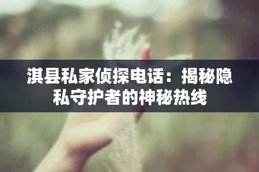 淇县私家侦探电话：揭秘隐私守护者的神秘热线