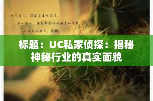 标题：UC私家侦探：揭秘神秘行业的真实面貌
