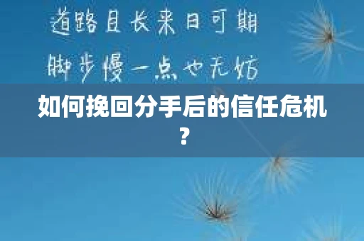 如何挽回分手后的信任危机? 如何挽回分手后的信任危机?